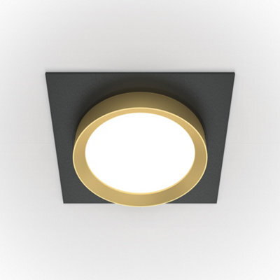 Luminosa Lighting Luminosa Maytoni Hoop Square Recessed Downlight Black, Gold Gx53 - image 1
