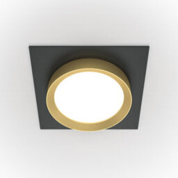 Luminosa Lighting Luminosa Maytoni Hoop Square Recessed Downlight Black, Gold Gx53 - thumbnail 1