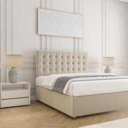 Bsspoke Isla Divan Bed Set Cream Plush Velvet With 24Inch Headboard & No Mattress No Drawers In Single Double King 4Ft 6Ft - thumbnail 3