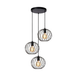 Lucide Danza Classic Cluster Pendant Light 50Cm - 3Xe27 - Black - thumbnail 2