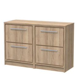Hudson Reed Lille Floor Standing Four Drawer Contemporary Vanity Unit With Worktop In Bleached Oak, 1205 X 460mm - thumbnail 1