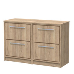 Hudson Reed Lille Floor Standing Four Drawer Contemporary Vanity Unit With Worktop In Bleached Oak, 1205 X 460mm - thumbnail 2