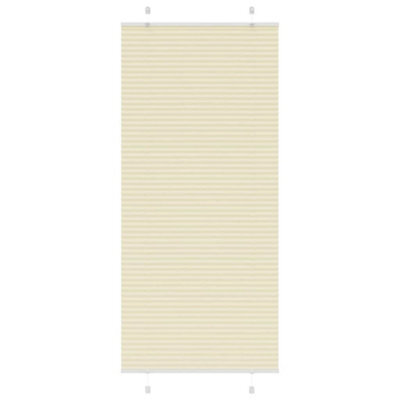 Berkfield Pleated Blind Cream 90X200 Cm Fabric Width 89.4 Cm Polyester - image 1