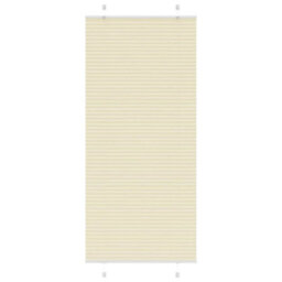 Berkfield Pleated Blind Cream 90X200 Cm Fabric Width 89.4 Cm Polyester - thumbnail 1
