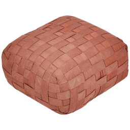 Wyld And Coco Ecogarden Boho Outdoor Pouffe 50 X 50 Cm Light Red, Handwoven Recycled Pet - thumbnail 5