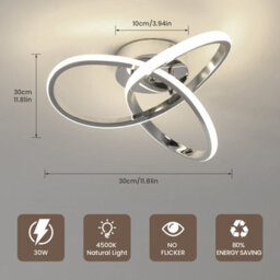 Pheashine Sleek Modern Led Ceiling Light 30W 4500K Neutral White 2300Lm Aluminum Iron Design - thumbnail 2