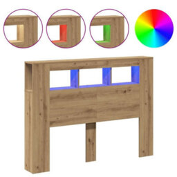 Walplus Led Headboard Artisan Oak 140X18.5X103.5 Cm Engineered Wood - thumbnail 2