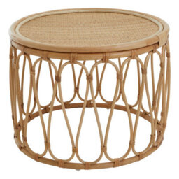 Orsina Sustainable Natural Rattan Table, Decorative Frame Garden Furniture, Elegant Open Weave Garden Table - thumbnail 2