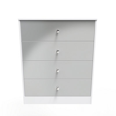 Taunton 4 Drawer Chest In Uniform Grey & White (Ready Assembled) - image 1