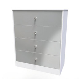 Taunton 4 Drawer Chest In Uniform Grey & White (Ready Assembled) - thumbnail 3