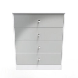 Taunton 4 Drawer Chest In Uniform Grey & White (Ready Assembled) - thumbnail 1