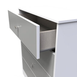 Taunton 4 Drawer Chest In Uniform Grey & White (Ready Assembled) - thumbnail 5
