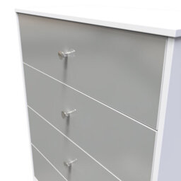 Taunton 4 Drawer Chest In Uniform Grey & White (Ready Assembled) - thumbnail 4