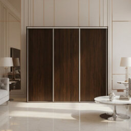 Grande 277 Modern Sliding Door Wardrobe Chocolate Sonoma Oak Large Storage Unit Without Mirror