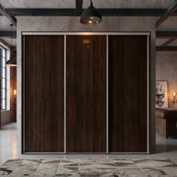 Grande 277 Modern Sliding Door Wardrobe Chocolate Sonoma Oak Large Storage Unit Without Mirror - thumbnail 2