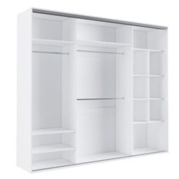 Grande 277 Modern Sliding Door Wardrobe Chocolate Sonoma Oak Large Storage Unit Without Mirror - thumbnail 3