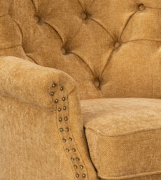 Tufted Mustard Gold Accent Chair Liana With Black Wooden Legs - Small Living Room Fabric Armchair - thumbnail 7