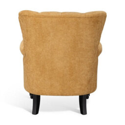 Tufted Mustard Gold Accent Chair Liana With Black Wooden Legs - Small Living Room Fabric Armchair - thumbnail 5