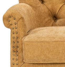 Tufted Mustard Gold Accent Chair Liana With Black Wooden Legs - Small Living Room Fabric Armchair - thumbnail 6