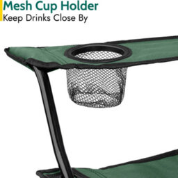 Trail Outdoor Leisure Folding Camping Chair With Cup Holder Green 2 Pack - thumbnail 5