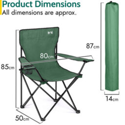 Trail Outdoor Leisure Folding Camping Chair With Cup Holder Green 2 Pack - thumbnail 7
