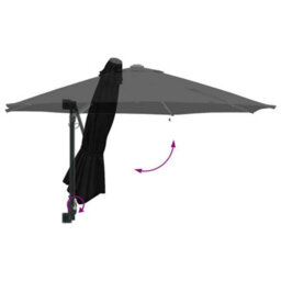 Berkfield Modern Garden Parasol Black, Black 248 X 248 X 148 Cm Polyester, Steel - thumbnail 8