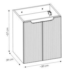 Heze Furniture Noca Bathroom Cabinet With Doors 50Cm With Worktop And Countertop Basin In Cashmere - thumbnail 6