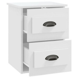 Berkfield Wall-Mounted Bedside Cabinets 2 Pcs White 41.5X36X53Cm - thumbnail 8