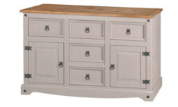 Mews Corona Grey Sideboard 2 Door 5 Drawer Large Mexican Solid Pine - thumbnail 2