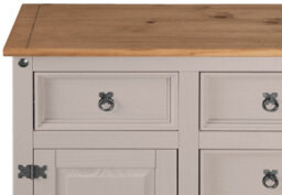 Mews Corona Grey Sideboard 2 Door 5 Drawer Large Mexican Solid Pine - thumbnail 3