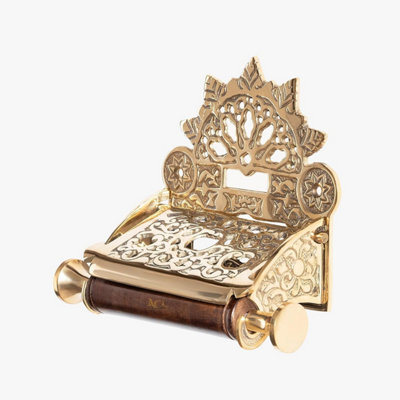 Wall Mounted Toilet Roll Holder - Flap Design Brass Toilet Paper Holder For Bathrooms - Gold - image 1