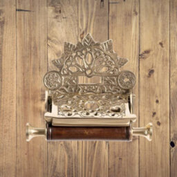 Wall Mounted Toilet Roll Holder - Flap Design Brass Toilet Paper Holder For Bathrooms - Gold - thumbnail 6