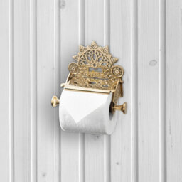 Wall Mounted Toilet Roll Holder - Flap Design Brass Toilet Paper Holder For Bathrooms - Gold - thumbnail 7