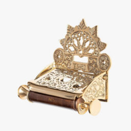Wall Mounted Toilet Roll Holder - Flap Design Brass Toilet Paper Holder For Bathrooms - Gold - thumbnail 1