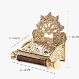 Wall Mounted Toilet Roll Holder - Flap Design Brass Toilet Paper Holder For Bathrooms - Gold - thumbnail 4