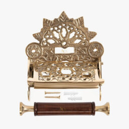 Wall Mounted Toilet Roll Holder - Flap Design Brass Toilet Paper Holder For Bathrooms - Gold - thumbnail 3