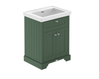 Hudson Reed Floor Standing 2 Door Traditional Vanity Unit With Fireclay Basin, Hunter Green, 630 X 471 mm - image 1