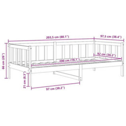 Vidaxl Day Bed Without Mattress White Solid Wood Pine 90X200Cm Day Beds - thumbnail 9