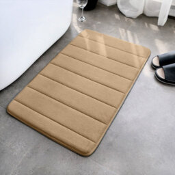 Bathroom Mat Shower Bath Non Slip Memory Foam Rug Soft Absorbent Water Door Mat Beige 50 X 80 Cm - thumbnail 1
