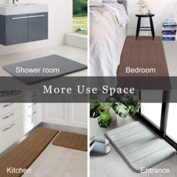 Bathroom Mat Shower Bath Non Slip Memory Foam Rug Soft Absorbent Water Door Mat Beige 50 X 80 Cm - thumbnail 6
