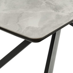 Spinningfield Dining Table, 6 Seater Kitchen Table For Dining Room, Marble Effect & Black Cross Legs, W160 X D90Cm, Atherton - thumbnail 6