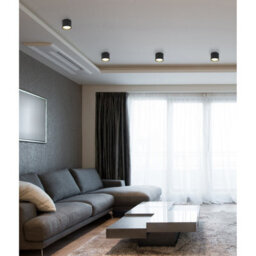 Luminosa Lighting Luminosa Serena Surface Mounted Downlight Matt Black Clear Glass Shade Led 3000K - thumbnail 4