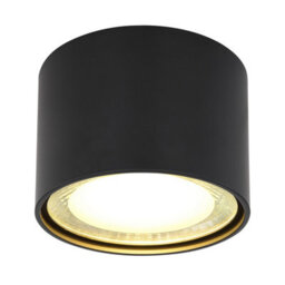 Luminosa Lighting Luminosa Serena Surface Mounted Downlight Matt Black Clear Glass Shade Led 3000K