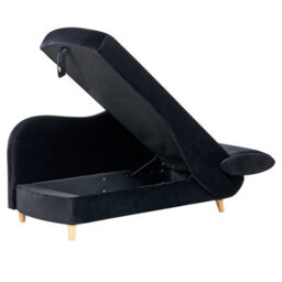 Beliani Right-Hand Chaise Longue Meri With Storage Velvet Black - thumbnail 7