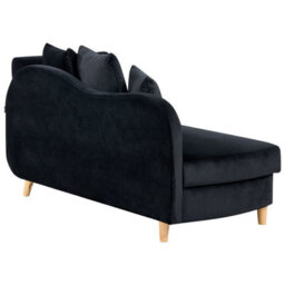 Beliani Right-Hand Chaise Longue Meri With Storage Velvet Black - thumbnail 8