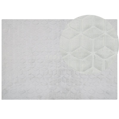 Beliani Faux Fur Rug Thatta Light Grey 160 X 230 Cm - image 1