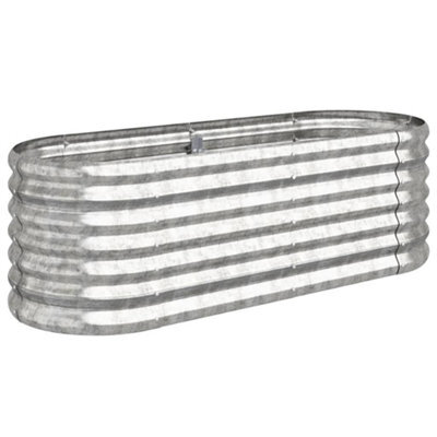 Berkfield Durable Garden Planter Powder-Coated Steel 114X40X36 Cm Silver - image 1