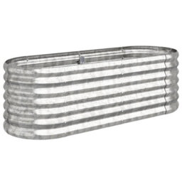 Berkfield Durable Garden Planter Powder-Coated Steel 114X40X36 Cm Silver