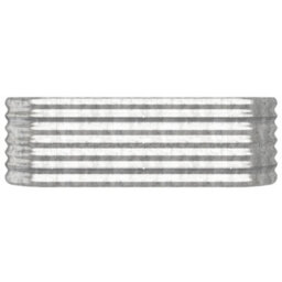 Berkfield Durable Garden Planter Powder-Coated Steel 114X40X36 Cm Silver - thumbnail 3