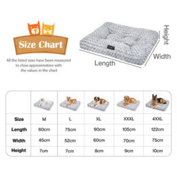 Skylos Large Dog Bed Plush Soft Rose Velvet Non-Slip Pet Crate Keneel Mat - thumbnail 9